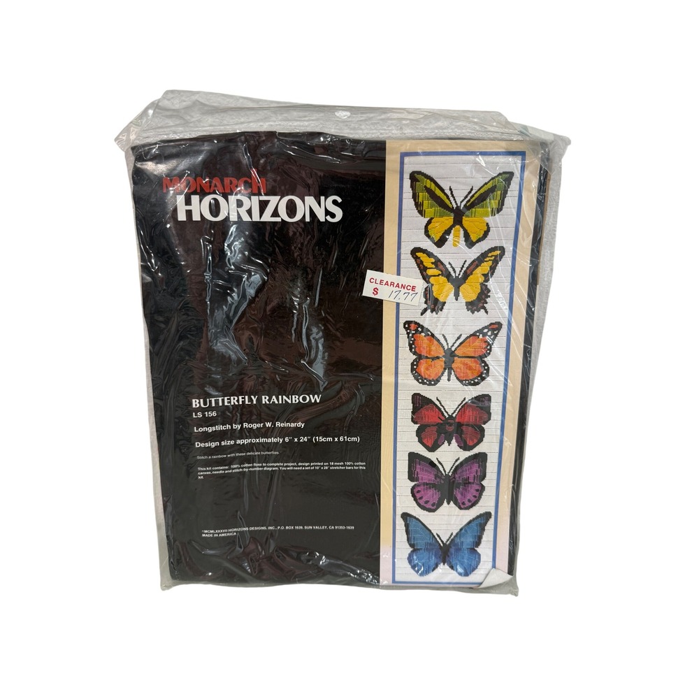 Monarch Horizons Butterfly Rainbow Longstitch Kit LS156 Roger Reinardy Vintage